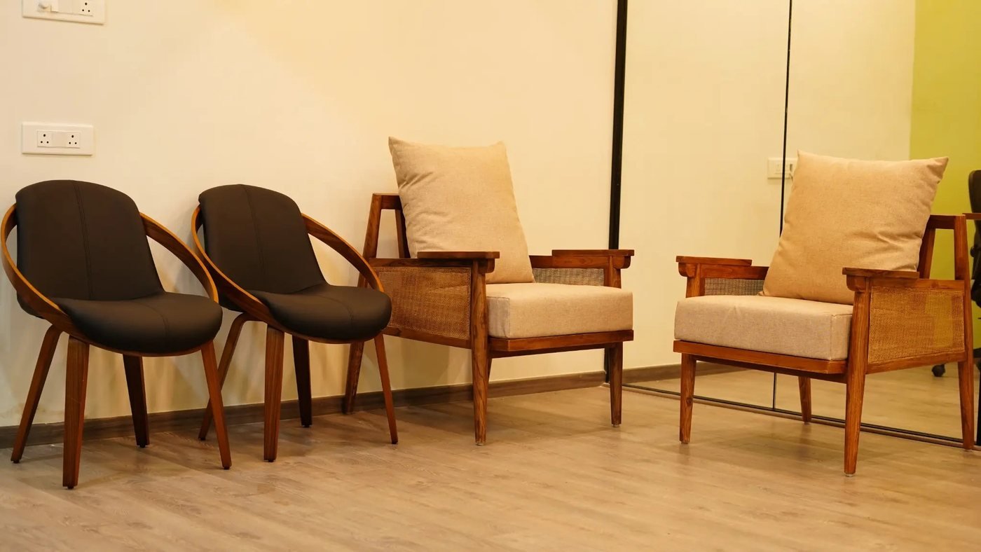 Visitor lounge with cane chairs