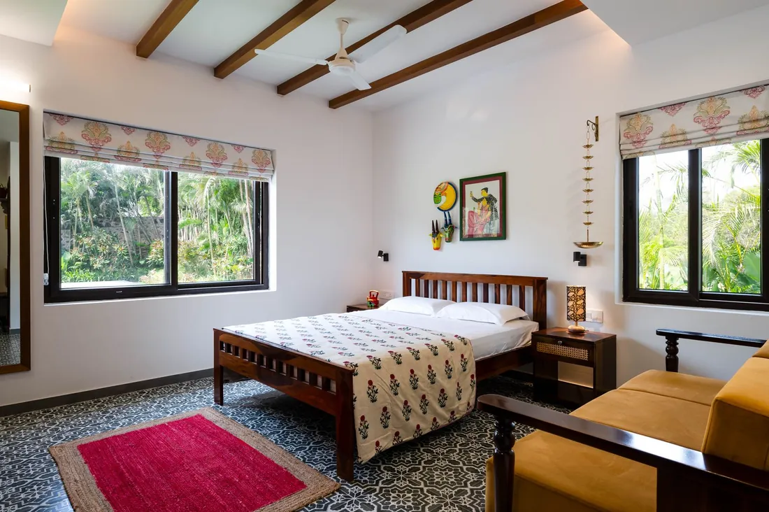 Ritam traditional cottage bedroom with wooden beams